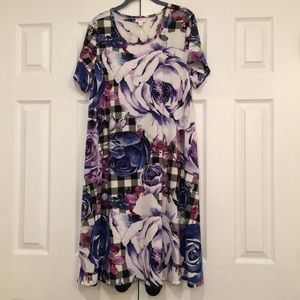 Lularoe Jessie purple rose floral print